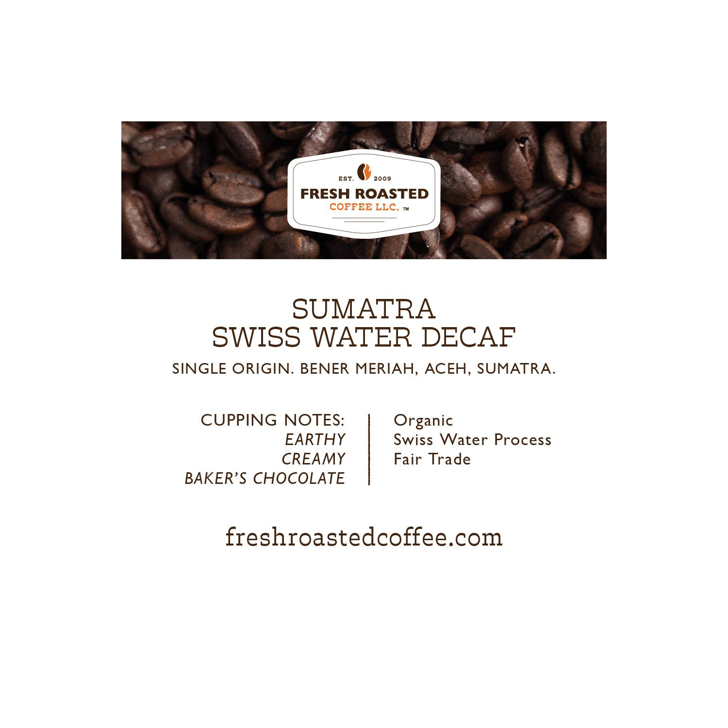3 pack Fresh Roasted Coffee, Organic Sumatra Water-Processed Decaf Coffee, Medium Roast, Ground, 12 oz - Image 2