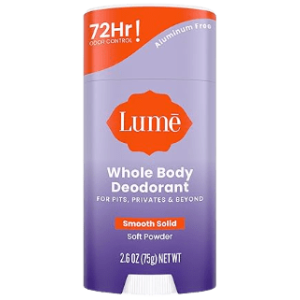 Lume Whole Body  Aluminium Free & Baking Soda Free Deodorant - Smooth Solid Stick- 72 Hour Odor Control