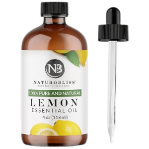 NaturoBliss 100% Pure Lemon Essential Oil Therapeutic Grade Premium Quality (4 fl. oz) with Glass Dropper