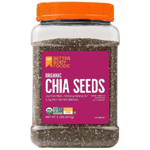 BetterBody Foods Organic Chia Seeds with Omega-3 (Non-GMO, Gluten Free, Keto Diet Friendly, Vegan) 32 Oz