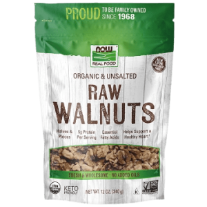 NOW Foods, Certified Organic Walnuts, Raw and Unsalted, Halves and Pieces (12 oz)
