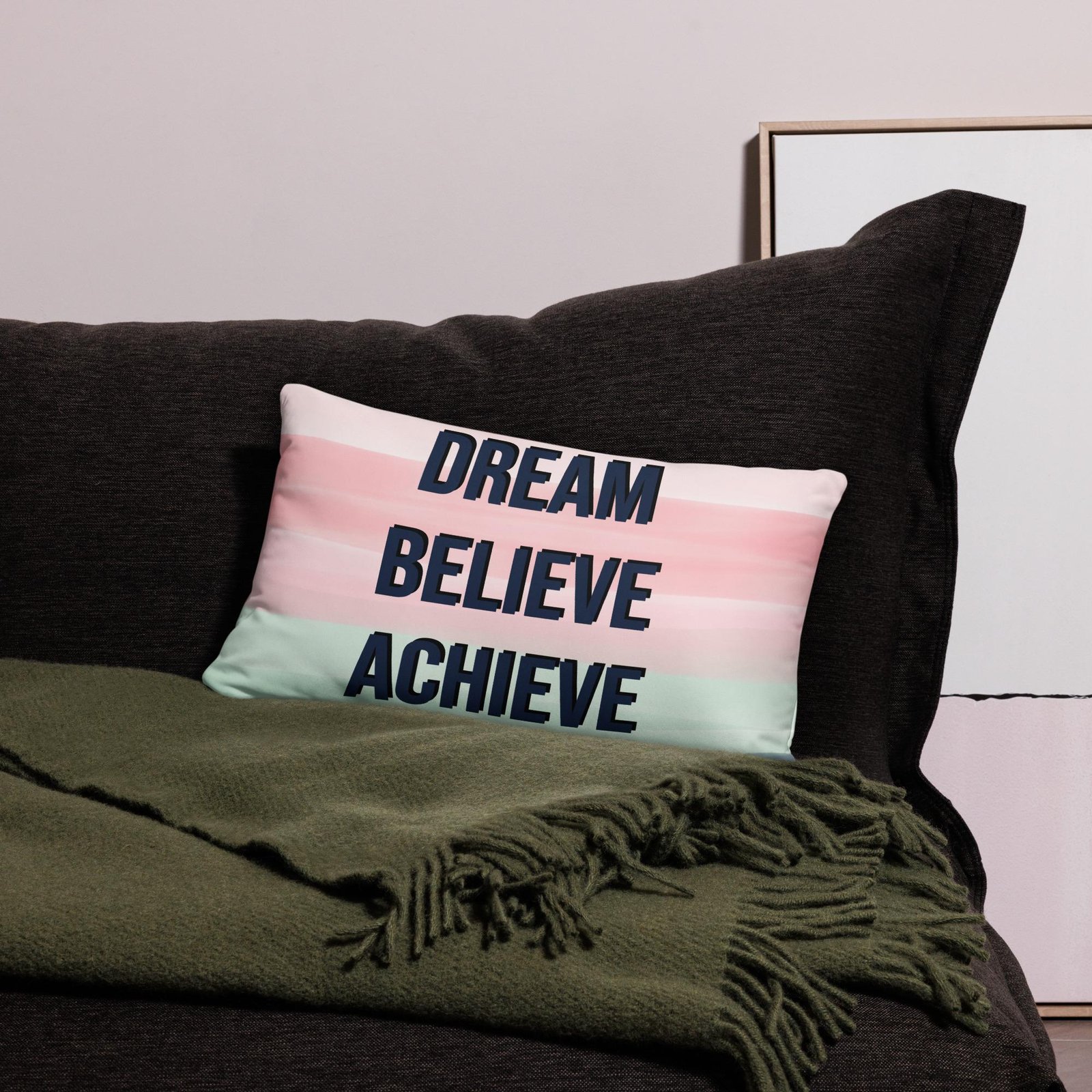 Motivational Pillow Case - Dream, Believe, Achieve - Image 5