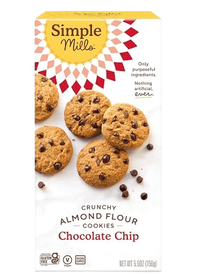 Simple Mills Almond Flour Crunchy Chocolate Chip Gluten Free Cookies