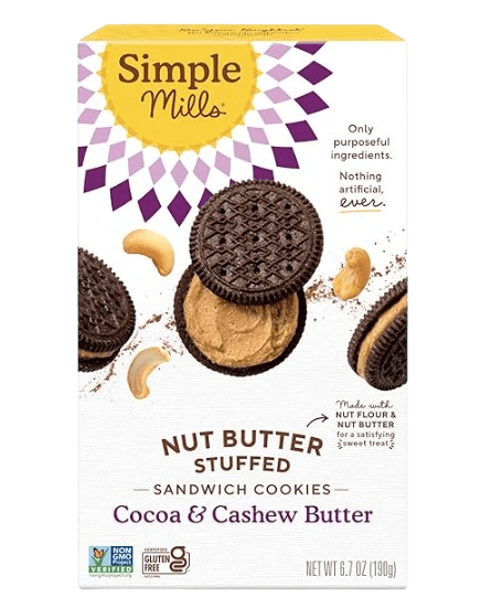Simple Mills Cocoa Cashew Crème Sandwich Cookies (Gluten Free)