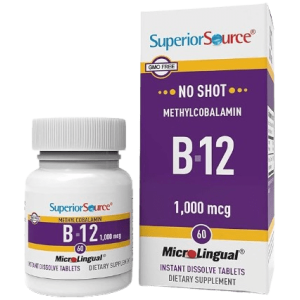Superior Source No Shot Methylcobalamin B-12 Supplement 1000mcg (60 tablets)