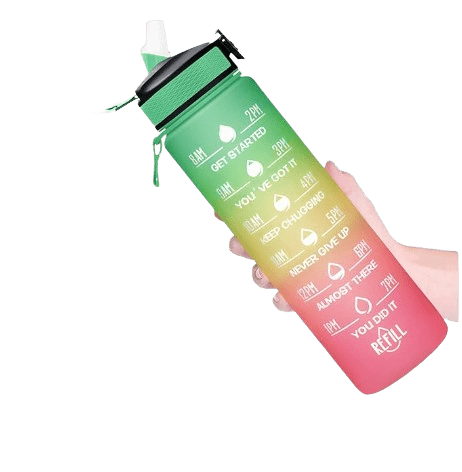 Hyeta Motivational Water Bottle with Time Marker, 32oz