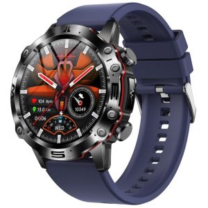 ET482 1.43 inch AMOLED Screen Sports Smart Watch Support Bluetooth Call / ECG Function(Blue Silicone Band)