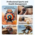 ET482 1.43 inch AMOLED Screen Sports Smart Watch Support Bluetooth Call / ECG Function(Blue Silicone Band) - Image 4