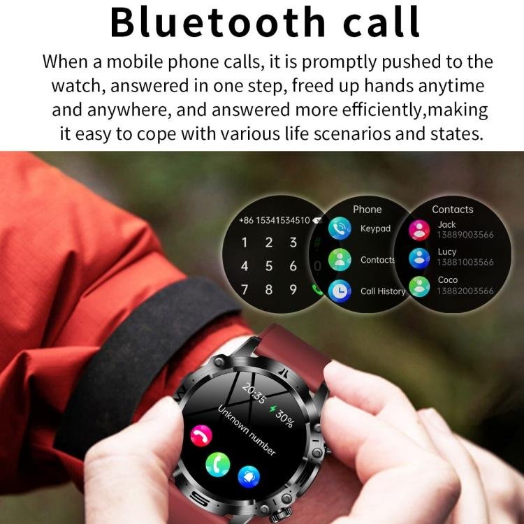 ET482 1.43 inch AMOLED Screen Sports Smart Watch Support Bluetooth Call / ECG Function(Blue Silicone Band) - Image 3